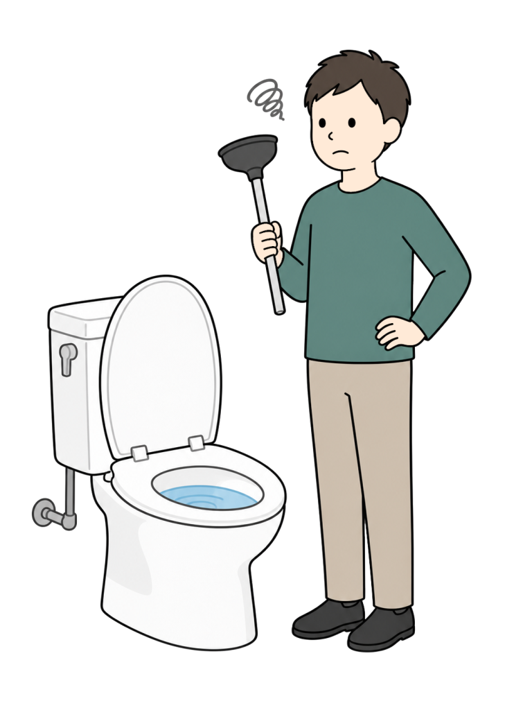 Dealing with a clogged toilet