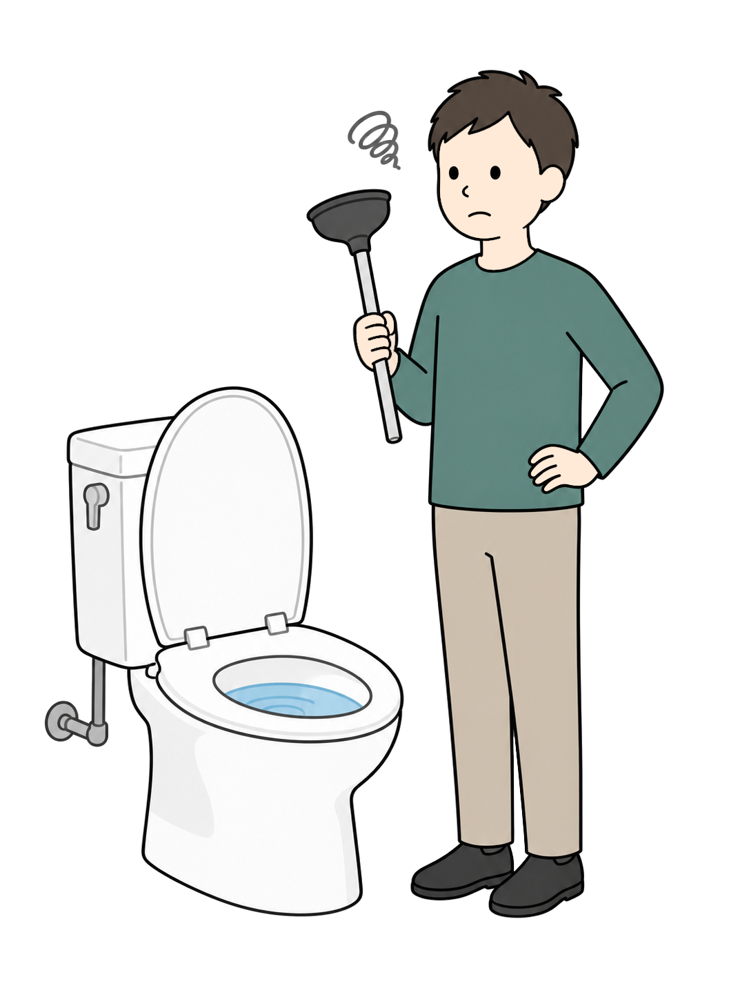 YURUNDO illustration: Dealing with a Clogged Toilet