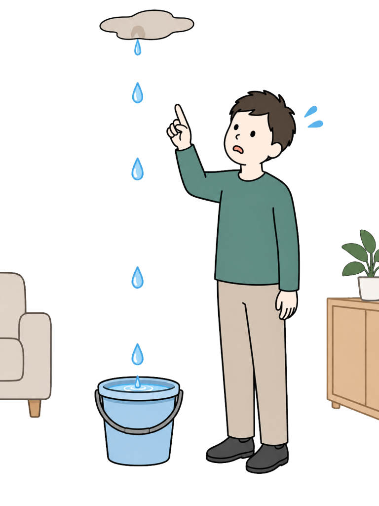 Discovering a roof or ceiling leak