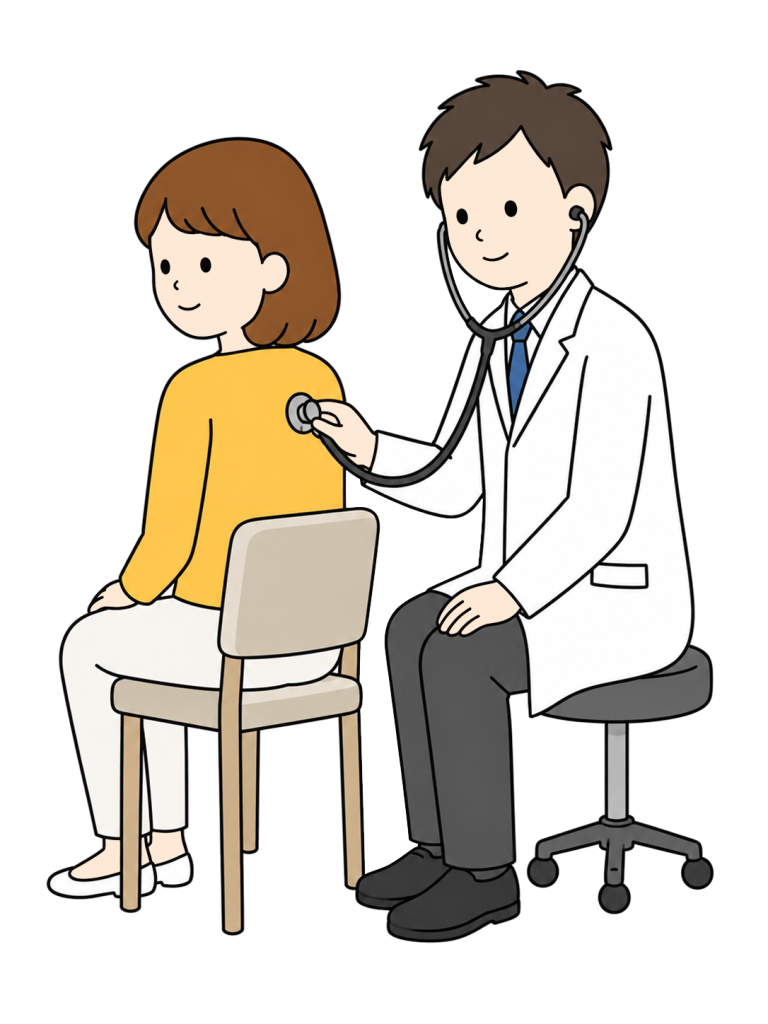 Doctor examining a patient with a stethoscope