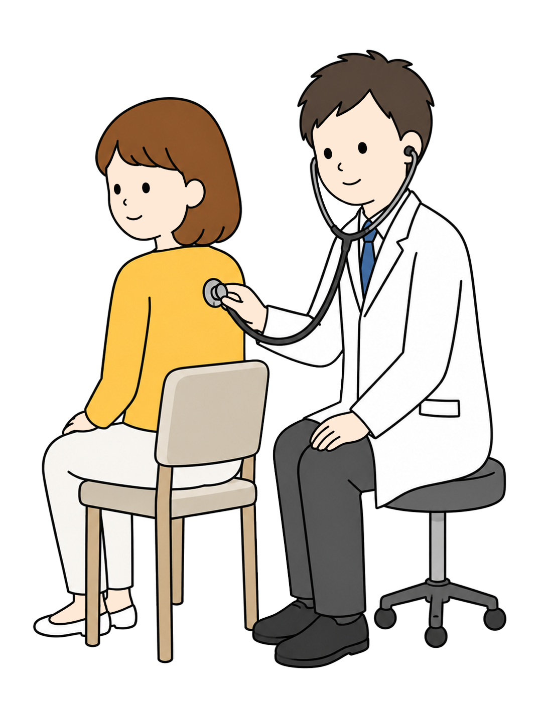 YURUNDO illustration: Doctor Examining a Patient with a Stethoscope