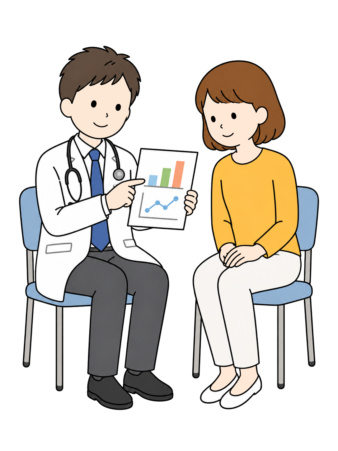 YURUNDO illustration: Doctor Explaining Test Results to a Patient