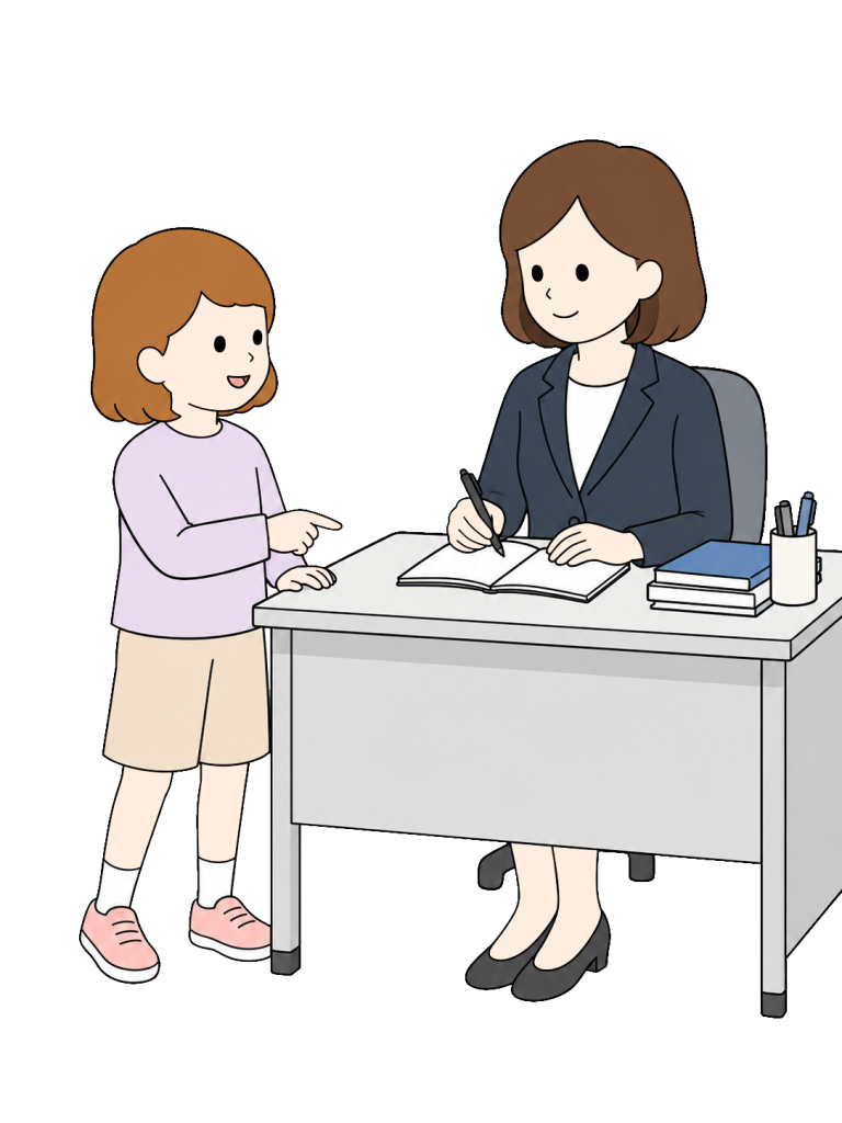 Elementary school student asking teacher question