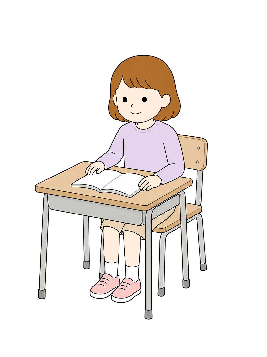YURUNDO illustration: Elementary School Student Attending Class