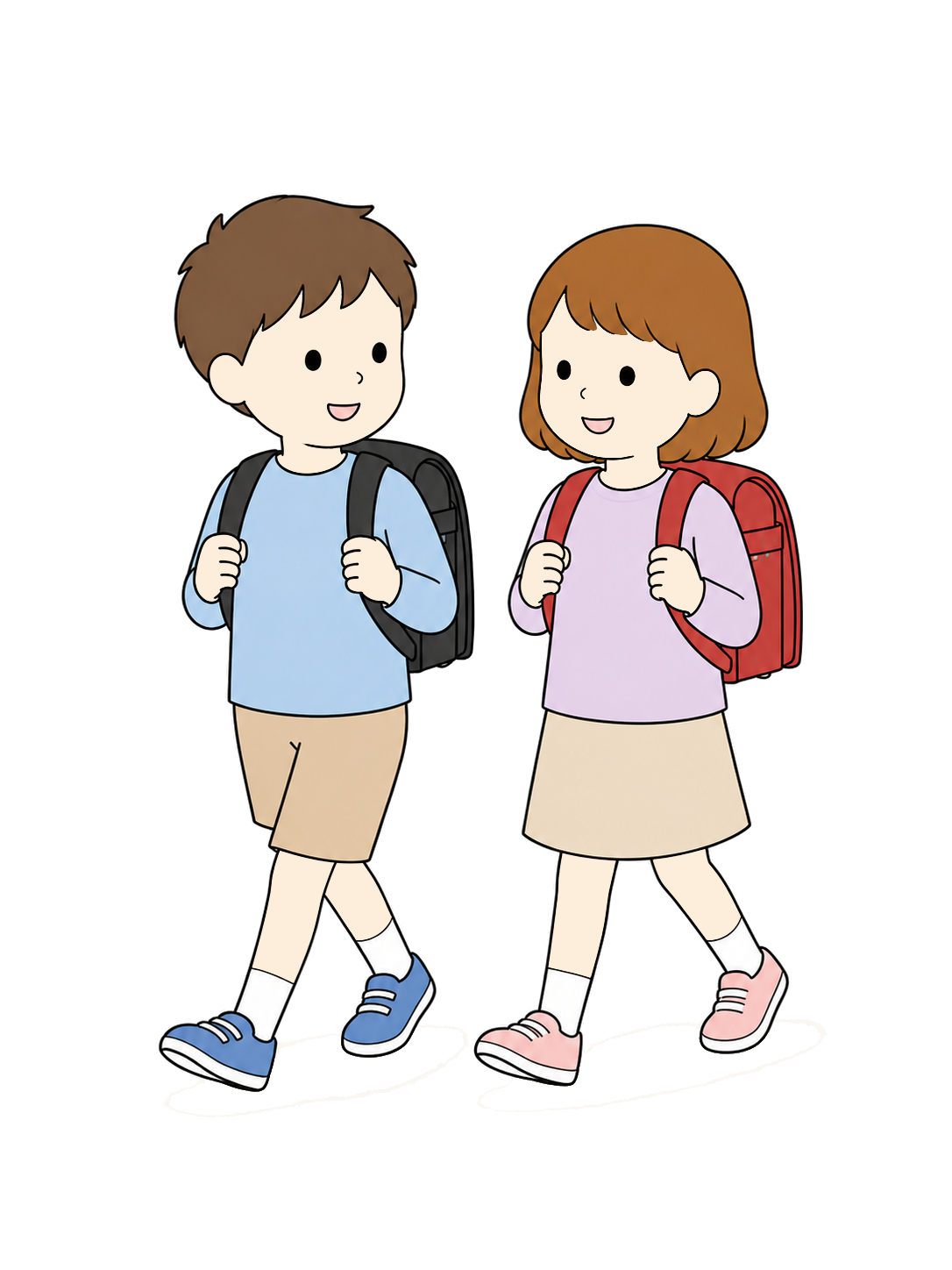 YURUNDO illustration: Elementary School Students Walking Home Together