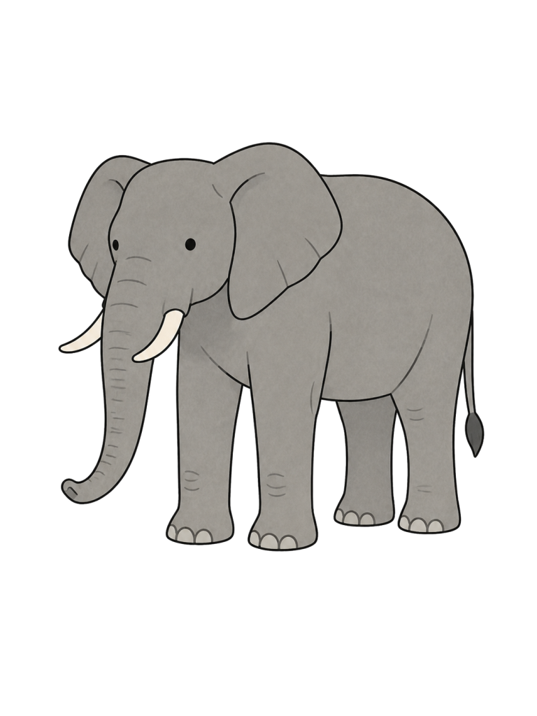 ゾウの全身イラスト