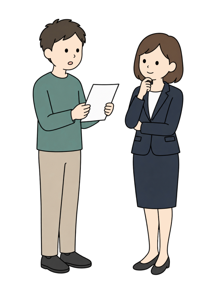 Employee verifying an unusual instruction with a manager