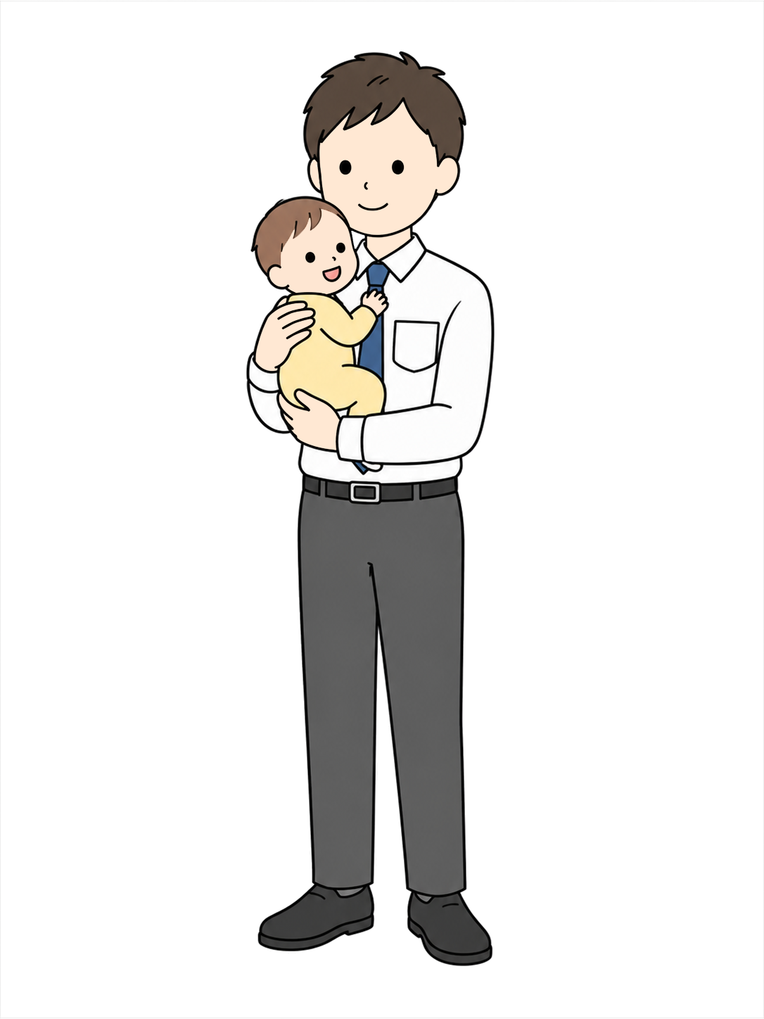 YURUNDO illustration: Father Holding a Baby