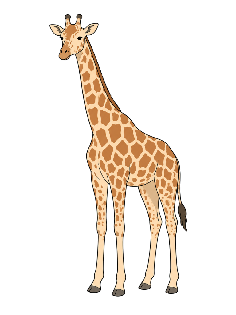 キリンの全身イラスト