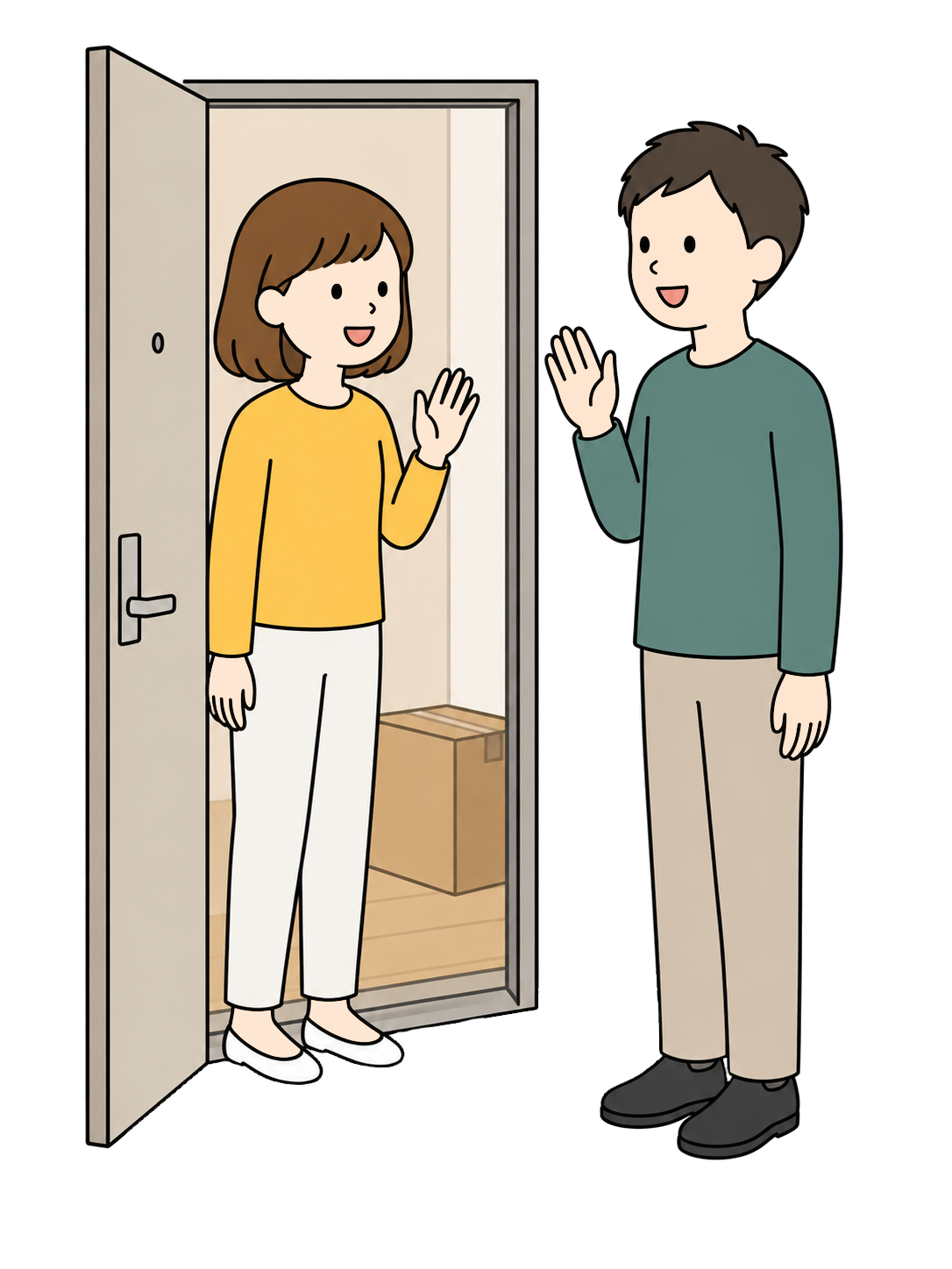 YURUNDO illustration: Greeting a New Neighbor