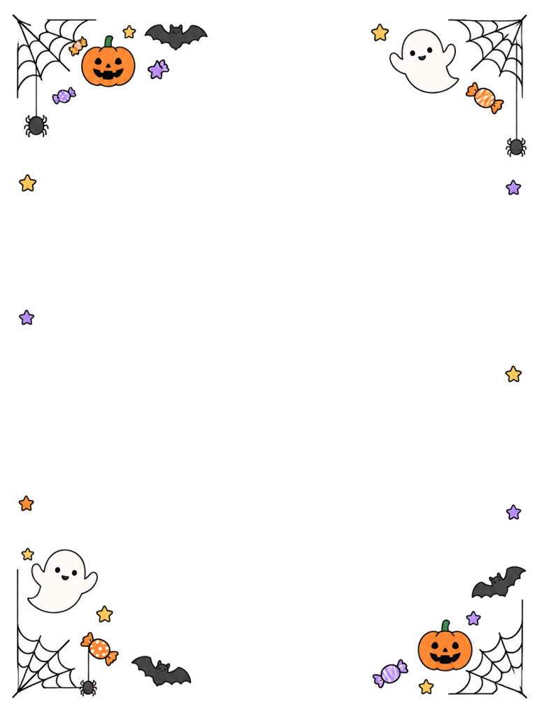 ハロウィーンの飾り枠・フレームのイラスト