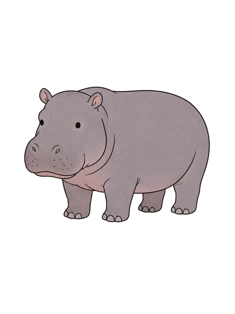 カバの全身イラスト