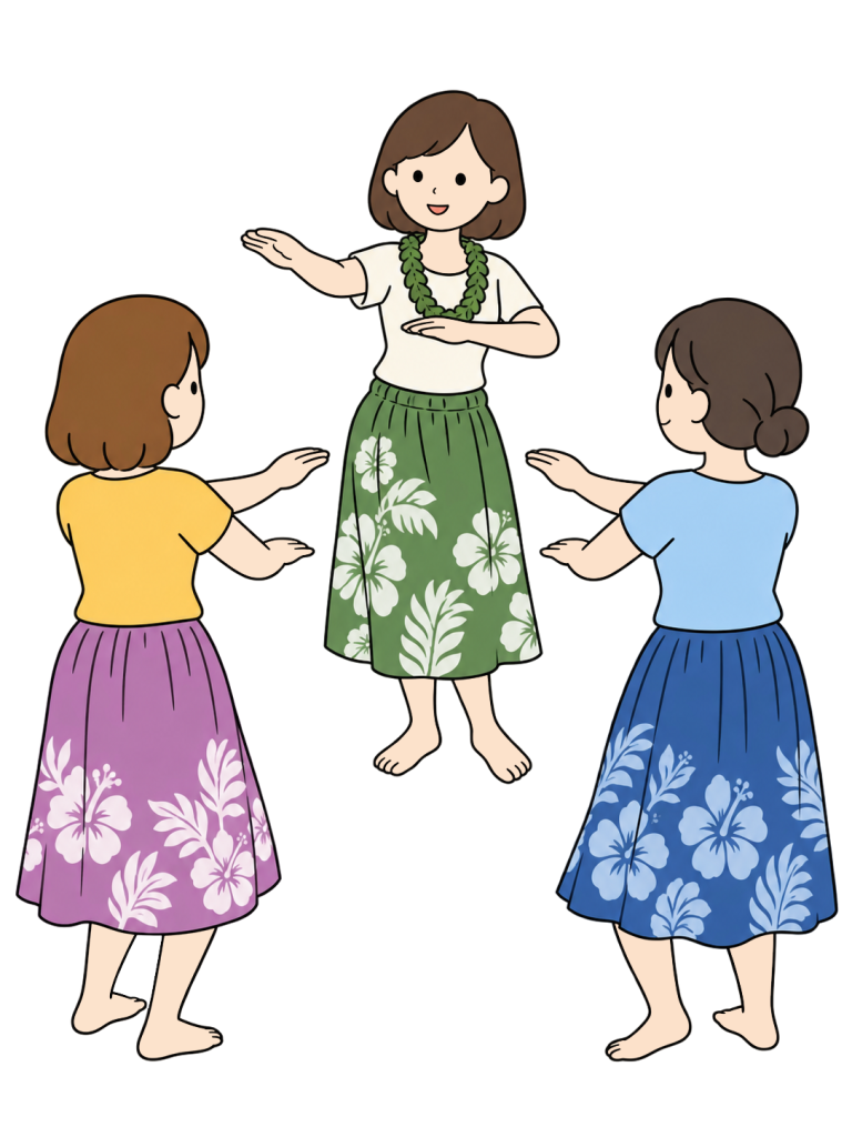 Hula instructor teaching a class
