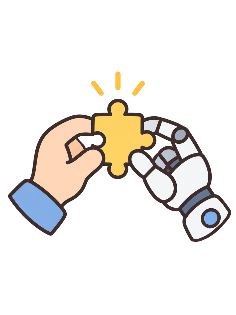 Human and ai collaboration icon