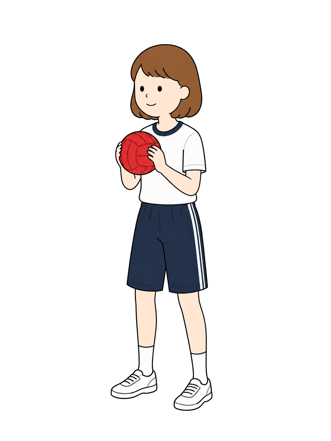YURUNDO illustration: Junior High School Girl in Physical Education Class