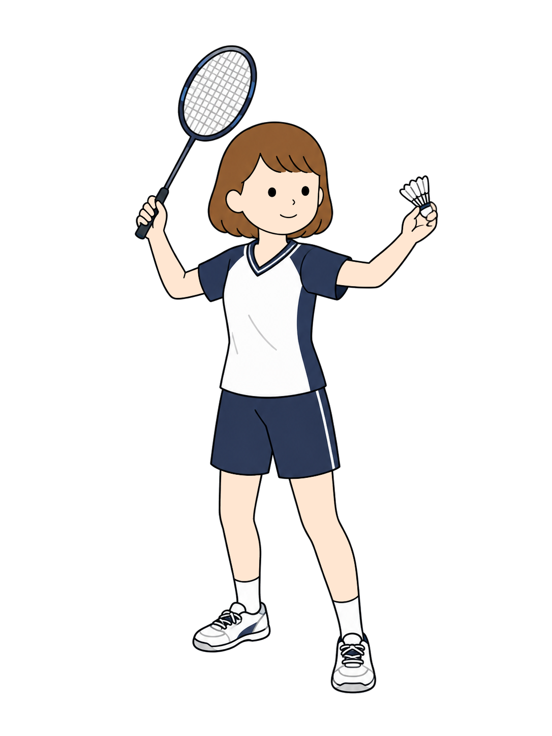 YURUNDO illustration: Junior High School Girl Serving in Badminton