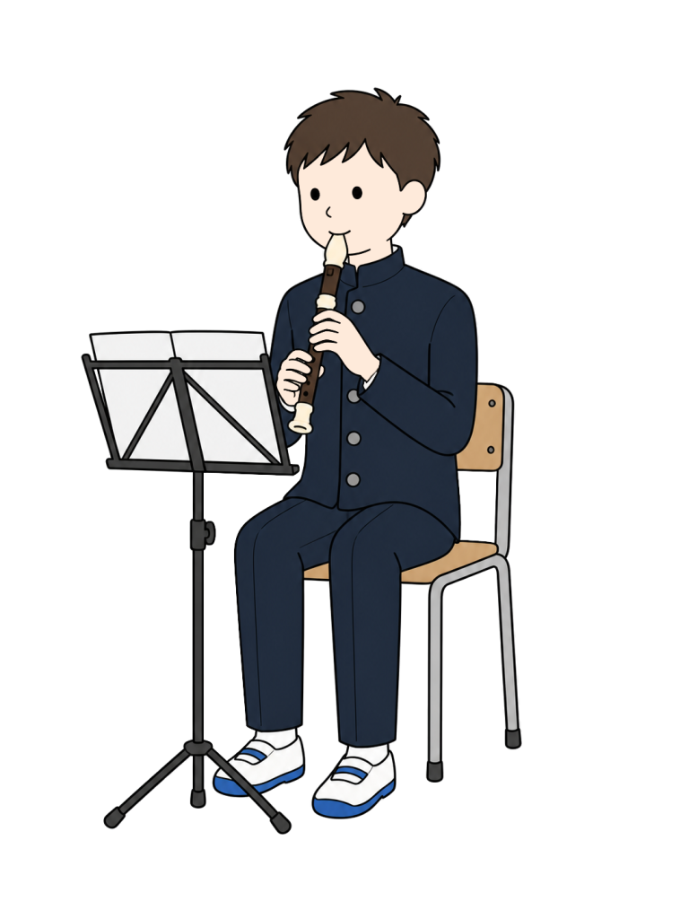 Junior high school student music class