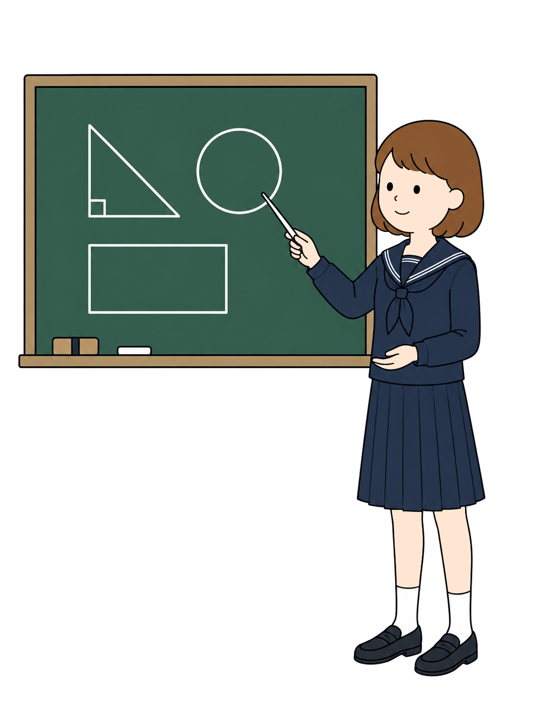 YURUNDO illustration: Junior High School Student Presenting at the Blackboard