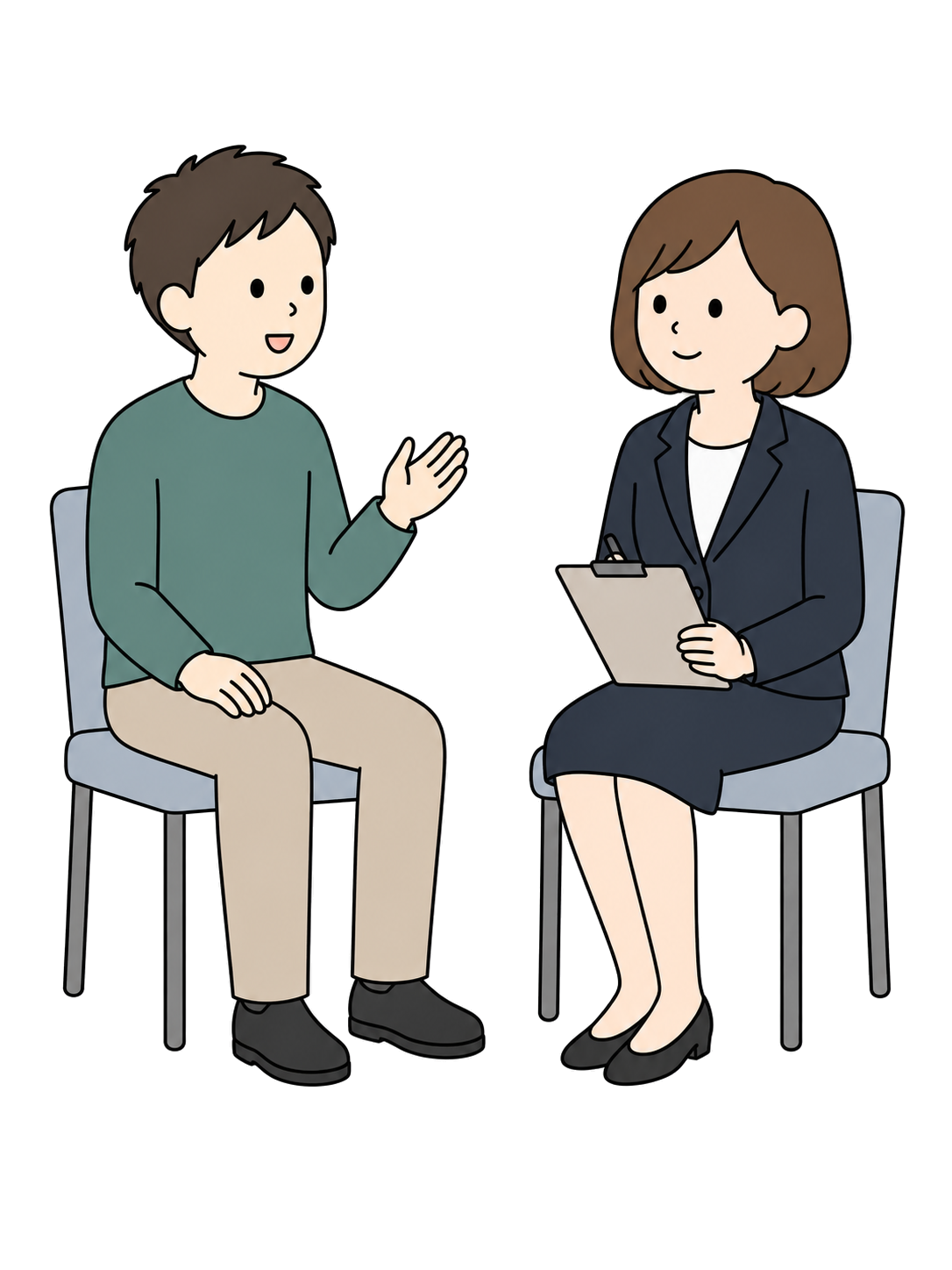 YURUNDO illustration: Man Consulting About Mental Health