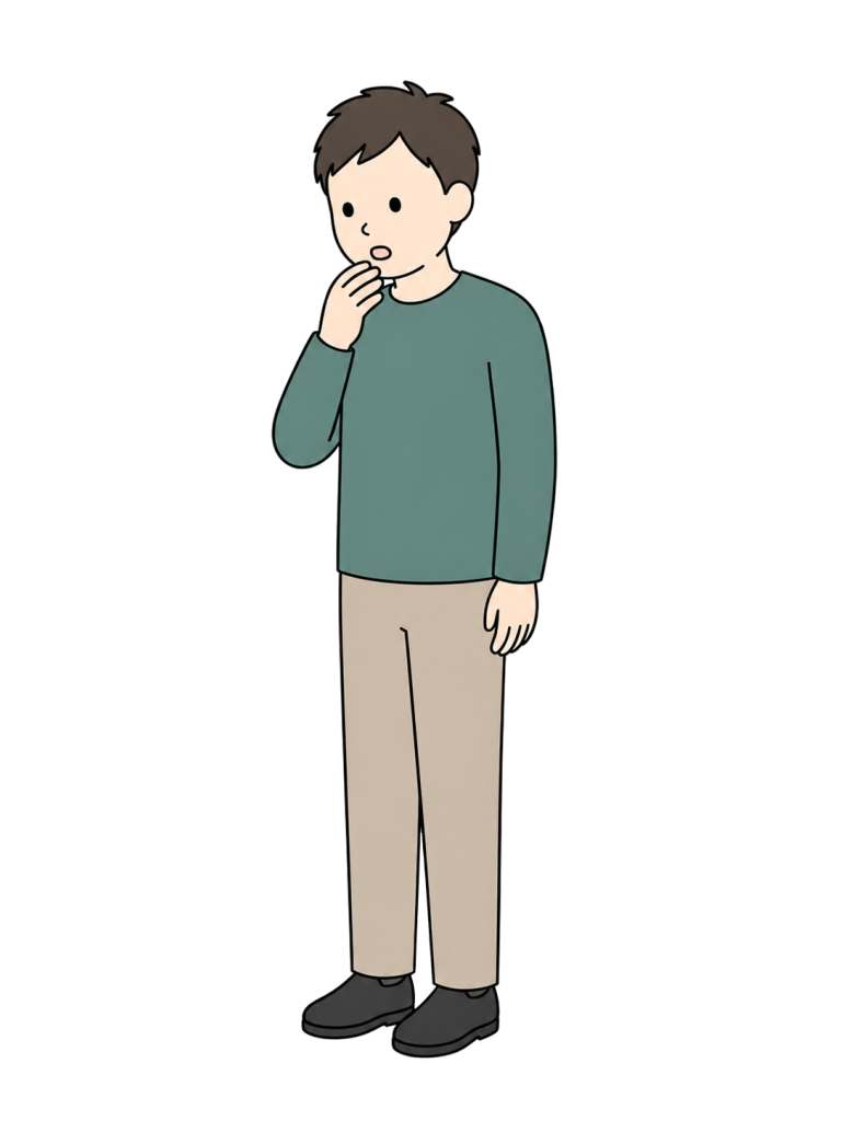 Man coughing