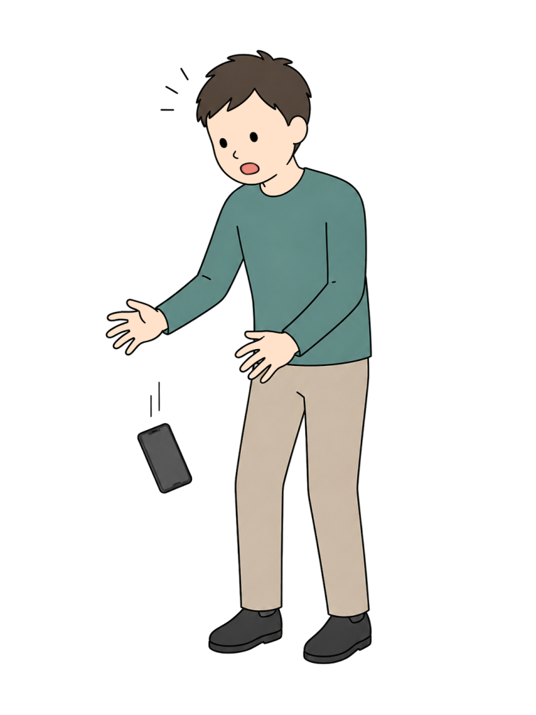 Man dropping a smartphone