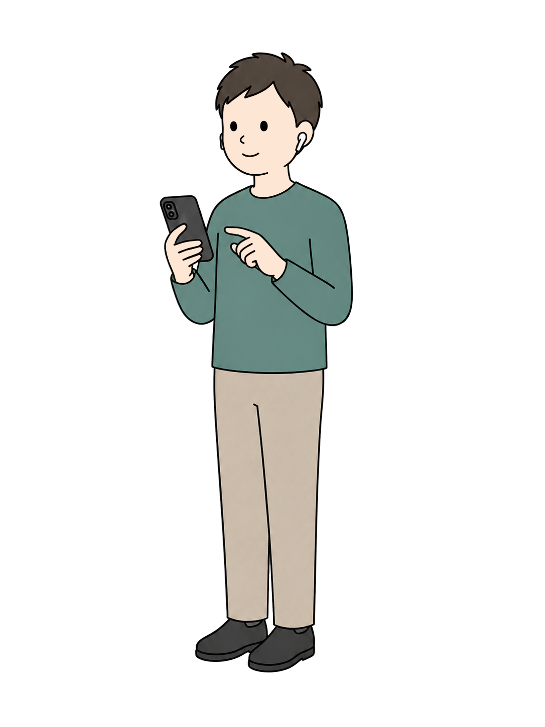 YURUNDO illustration: Man listening with wireless headphones