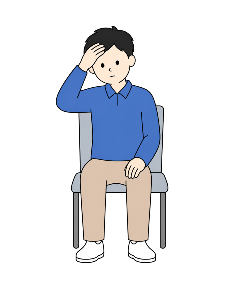 Man resting because he feels unwell
