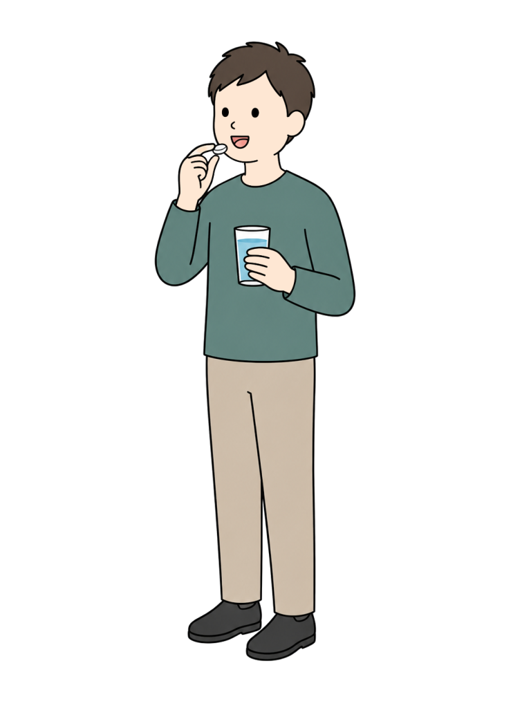 Man taking medicine