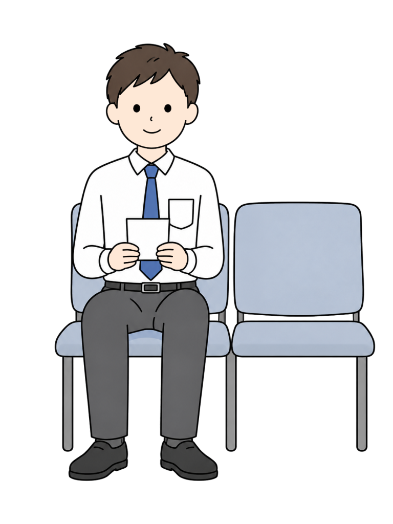 Man waiting in a clinic waiting area