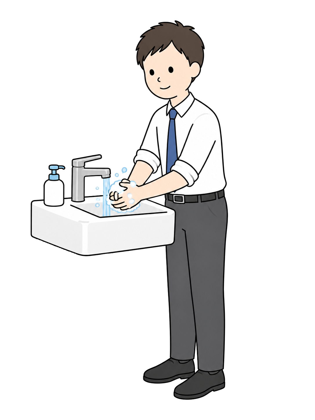 YURUNDO illustration: Man Washing His Hands