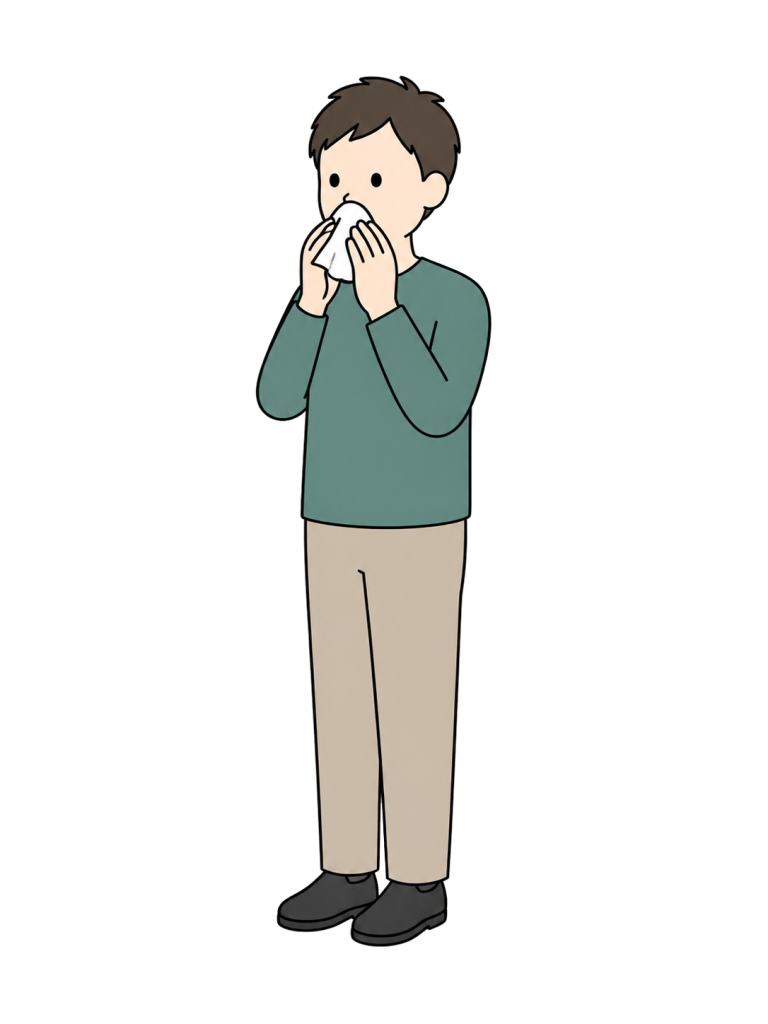 Man with a runny nose