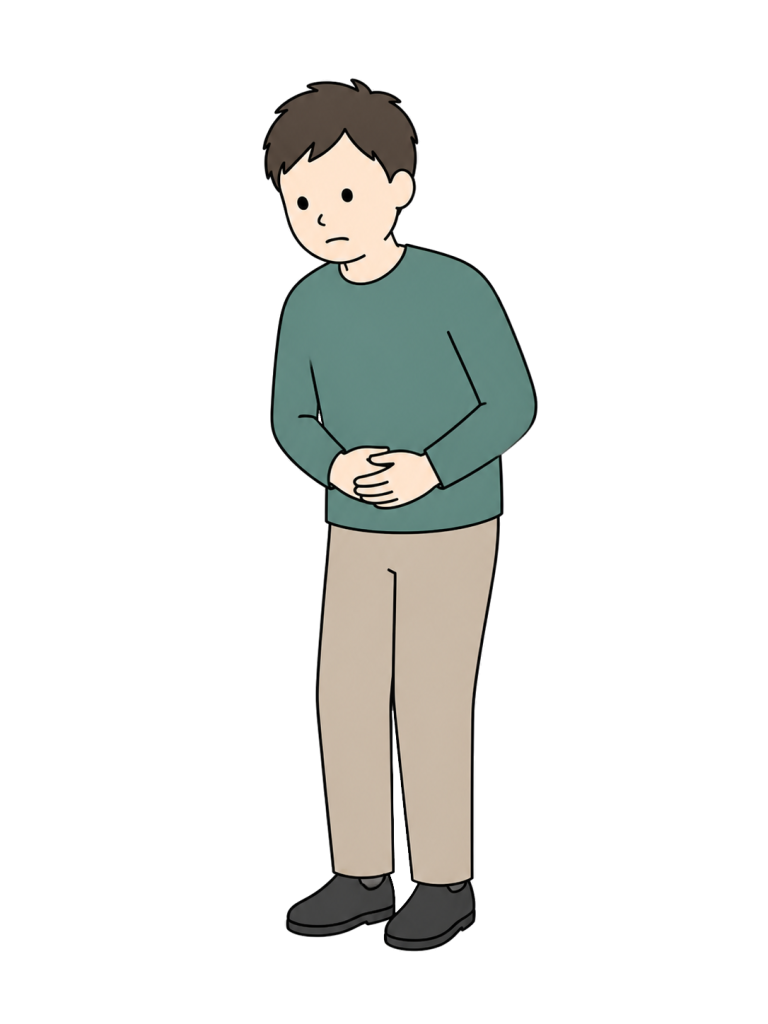 Man with a stomachache