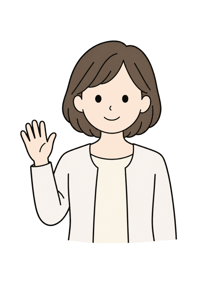 Middle aged woman waving