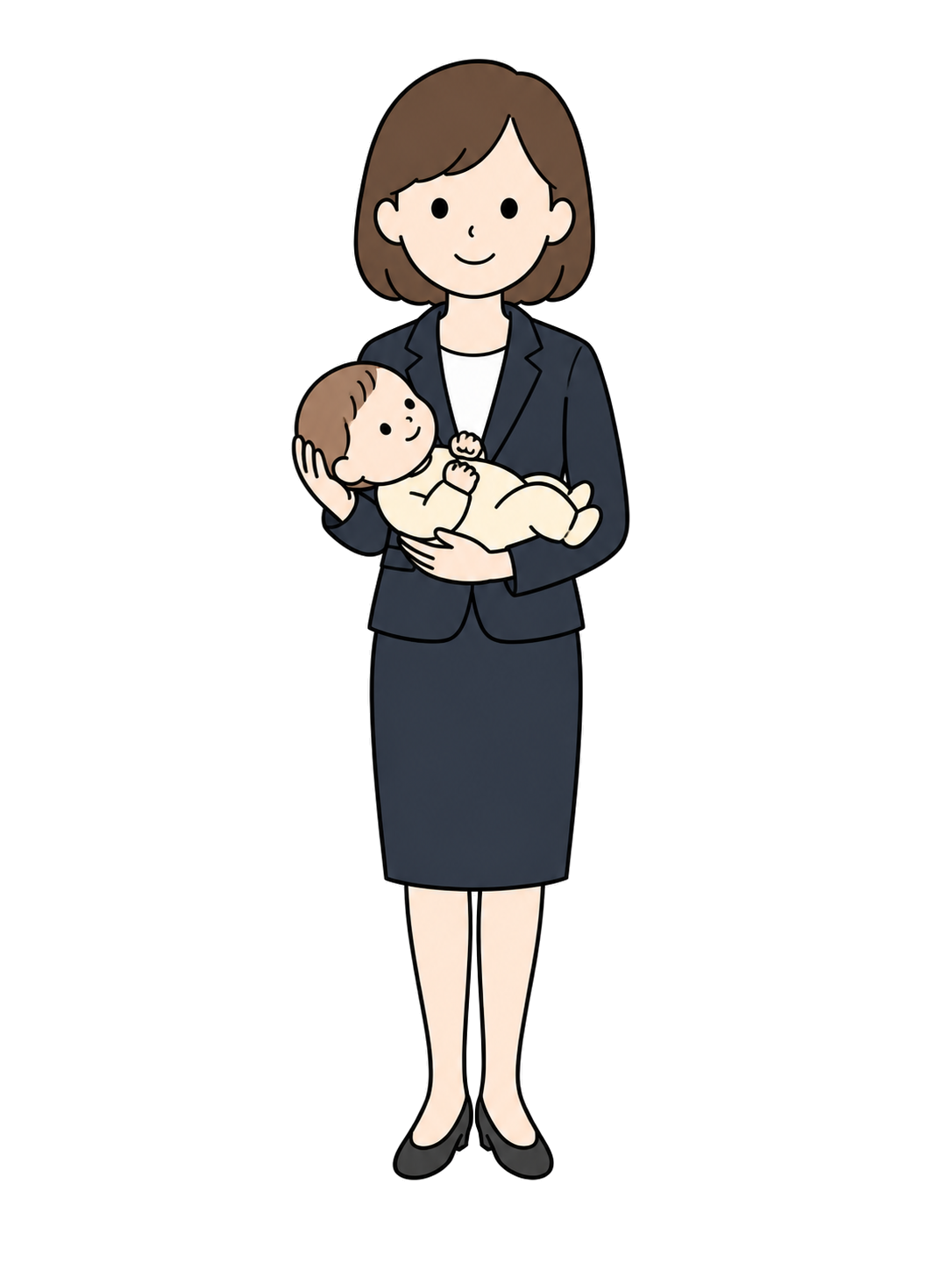 YURUNDO illustration: Mother Holding a Baby