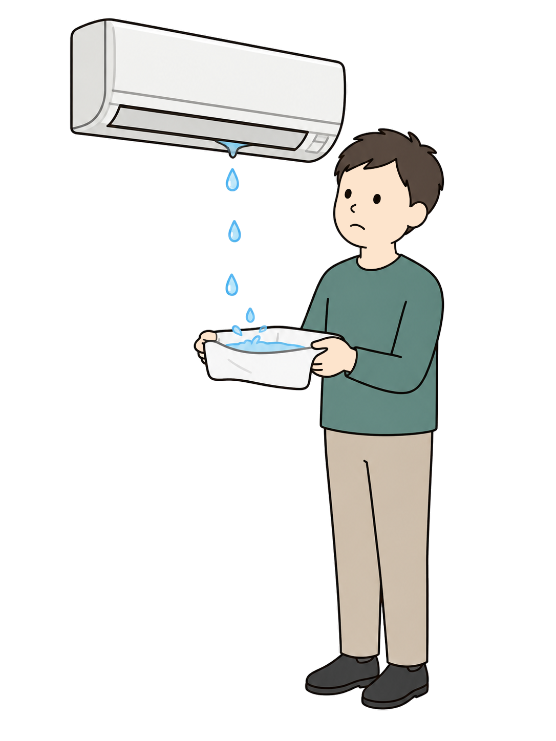 YURUNDO illustration: Noticing a Leaking Air Conditioner