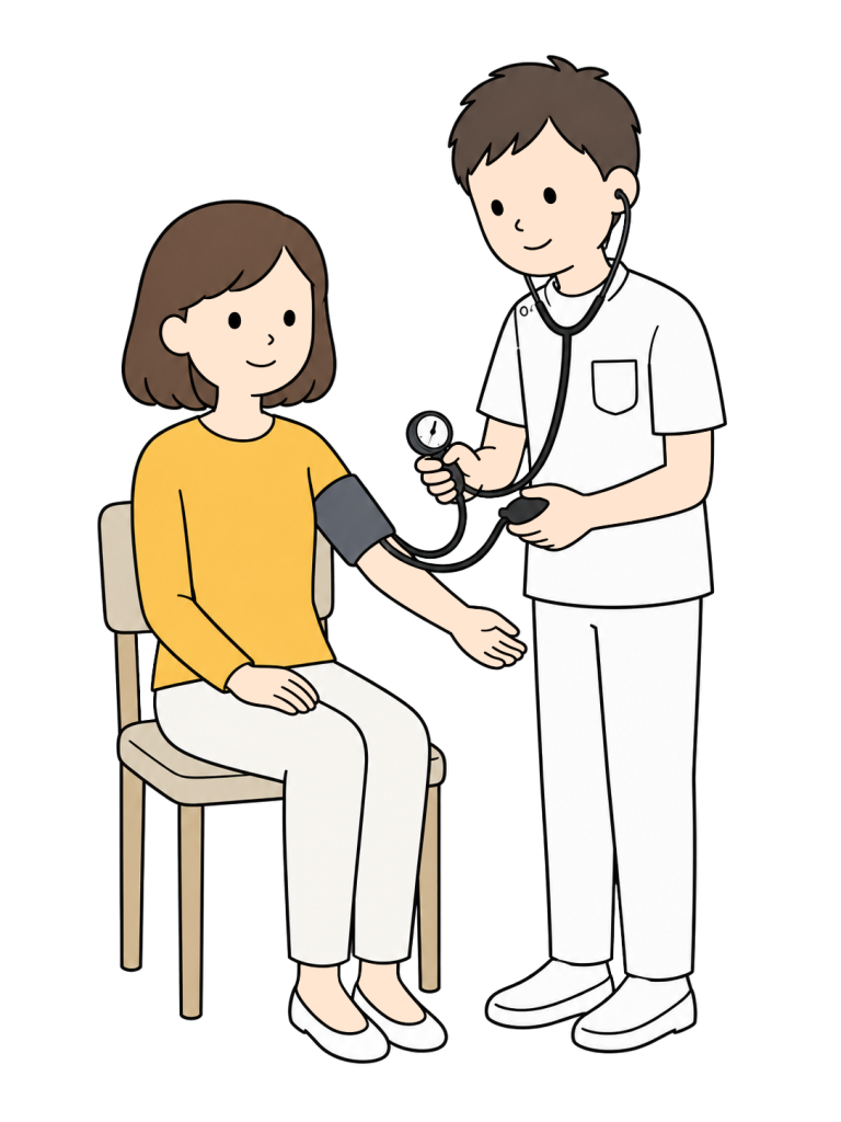 Nurse measuring a patient s blood pressure