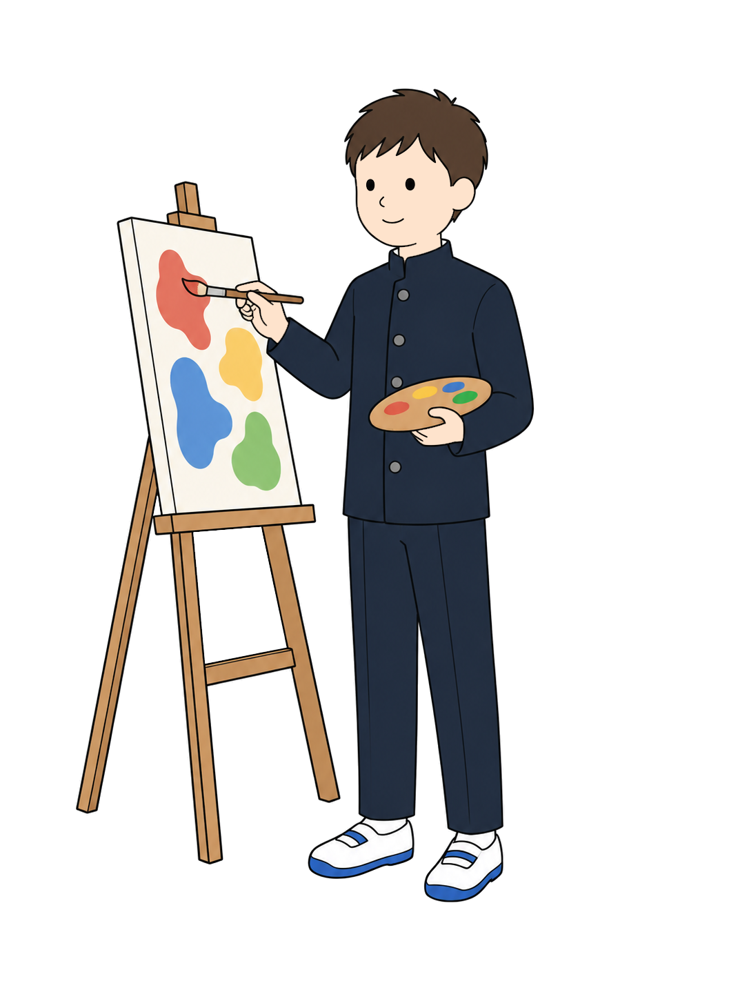 美術部で絵を描く中学生YURUNDOイラスト