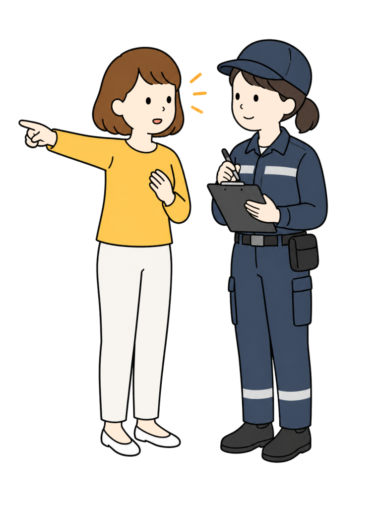 YURUNDO illustration: paramedic asking about an emergency situation