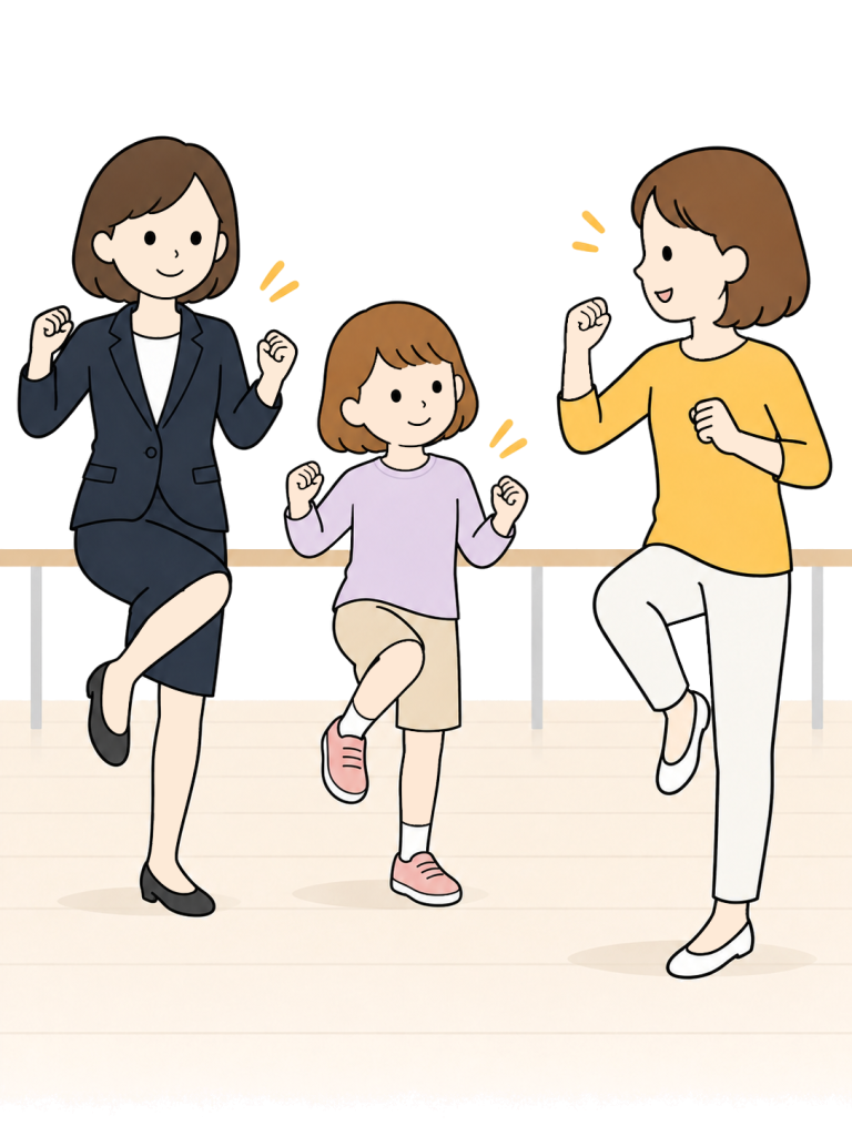 Parent and child joining a trial dance lesson