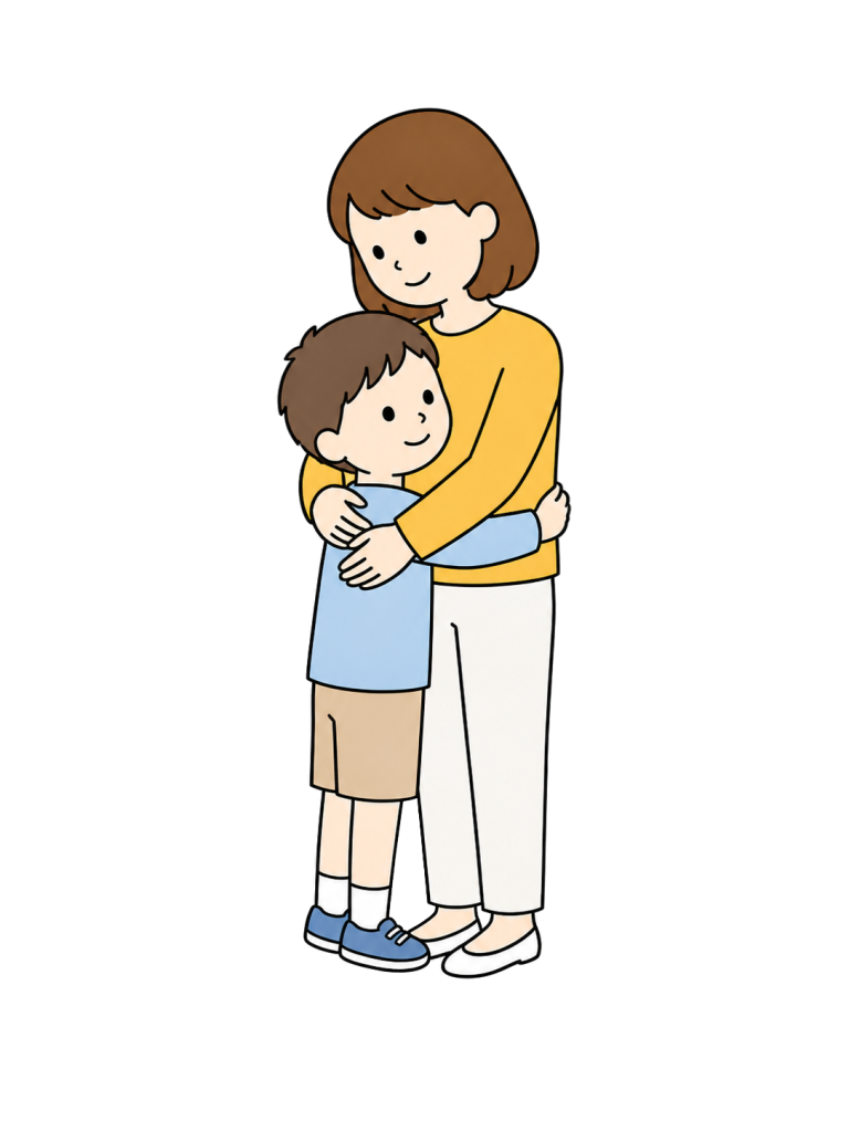 Parent hugging child