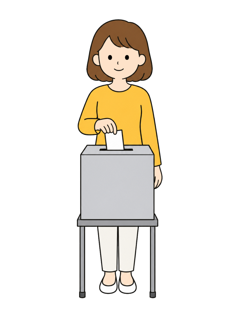 Person casting a ballot