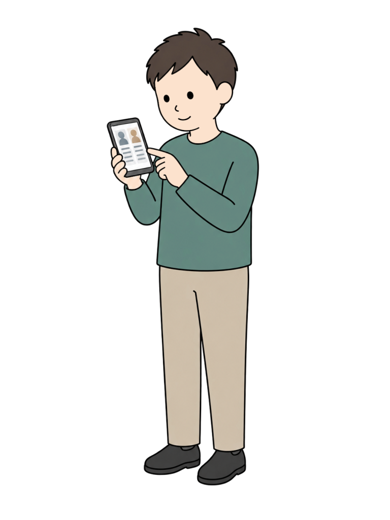 Person checking election information on a smartphone