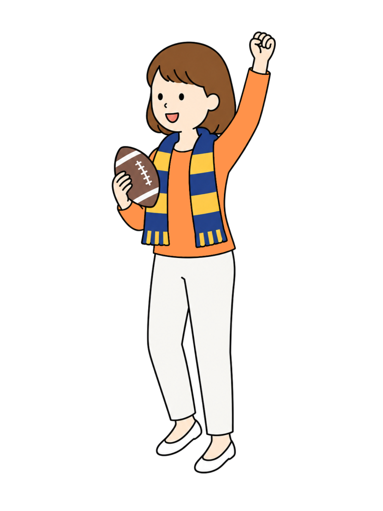 Person cheering at an american football game