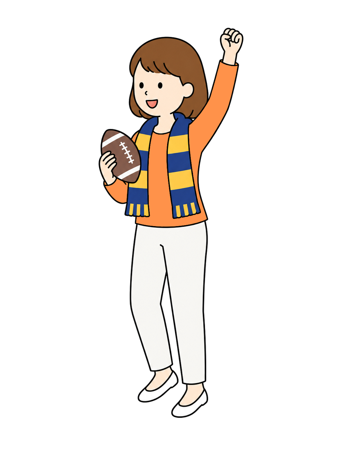 アメリカンフットボールを応援する人YURUNDOイラスト