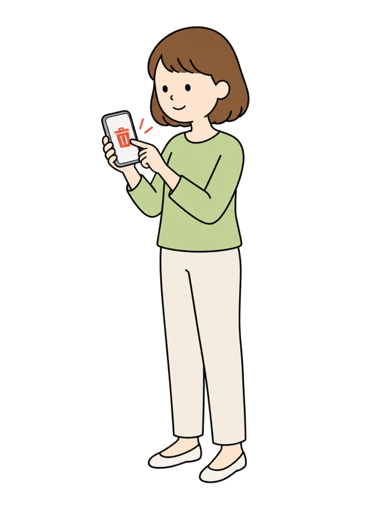 Person deleting a suspicious sms