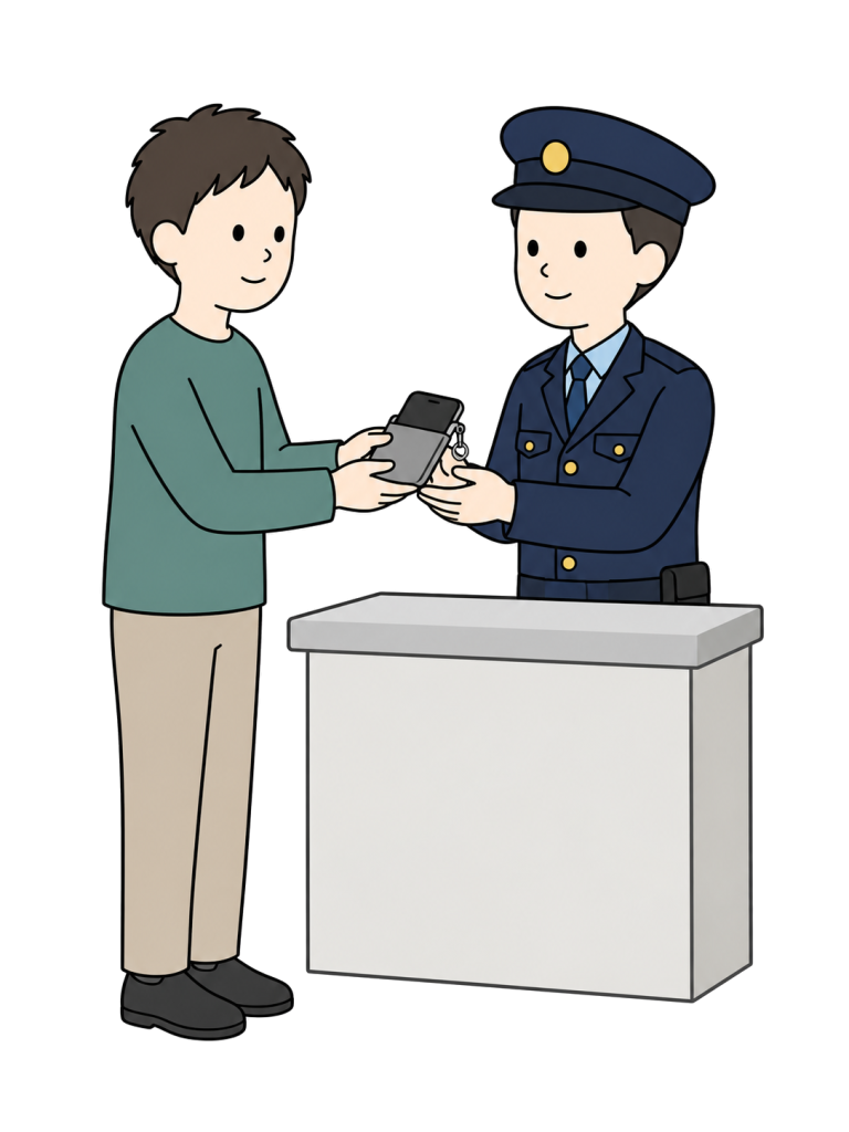 Person turning in a found item to police