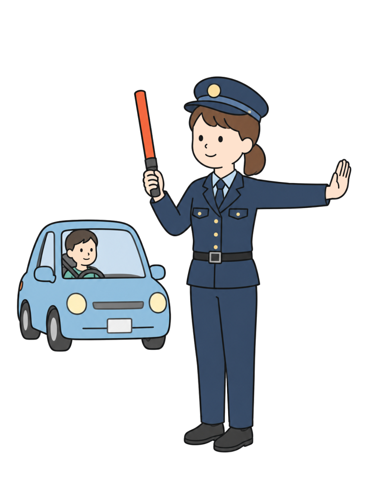 Police officer directing traffic