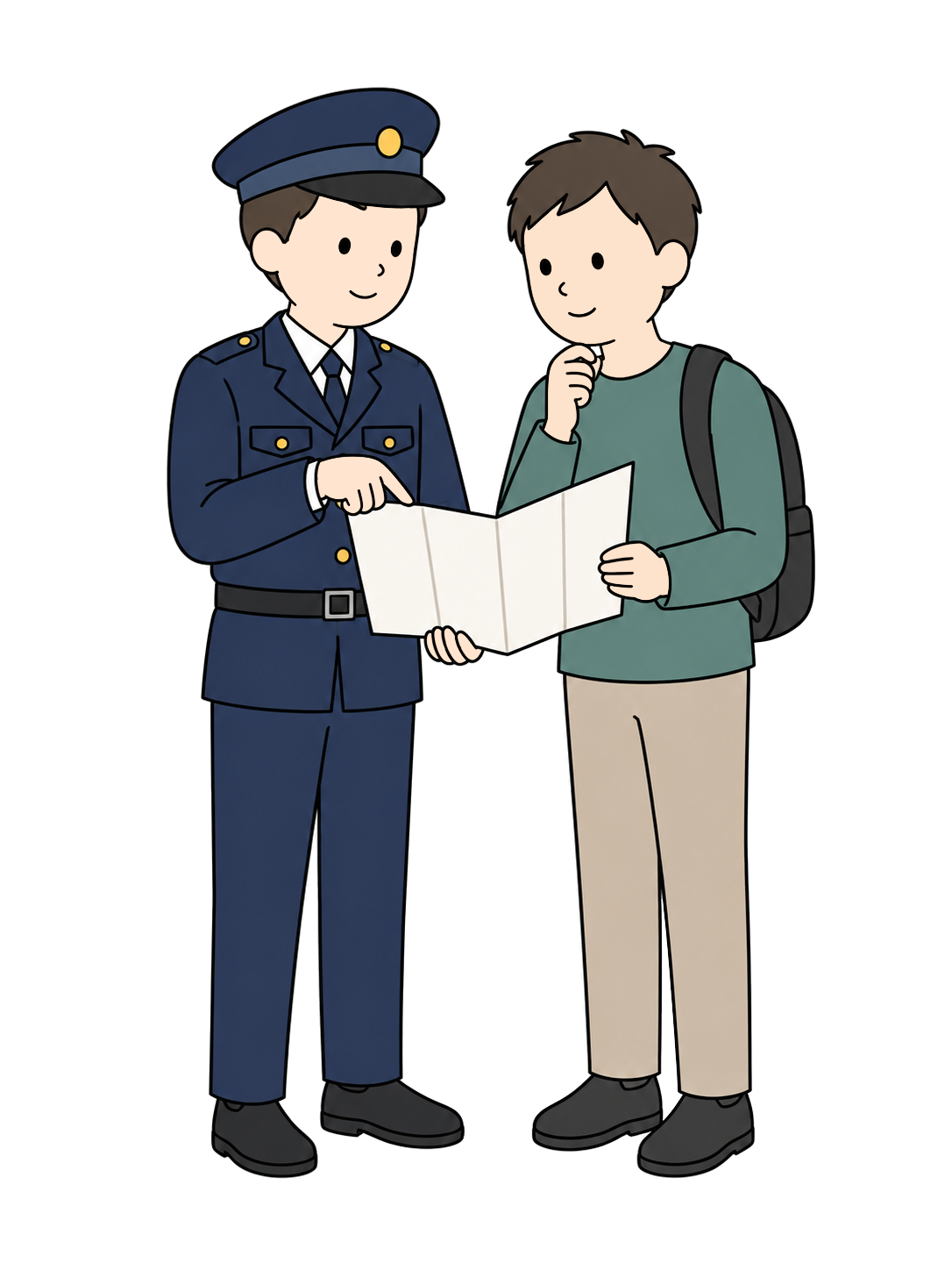 道案内をする警察官YURUNDOイラスト
