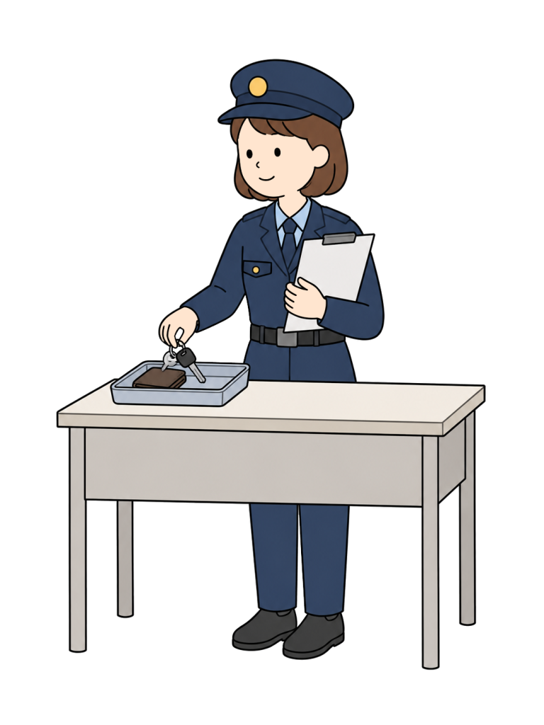 Police officer handling lost property