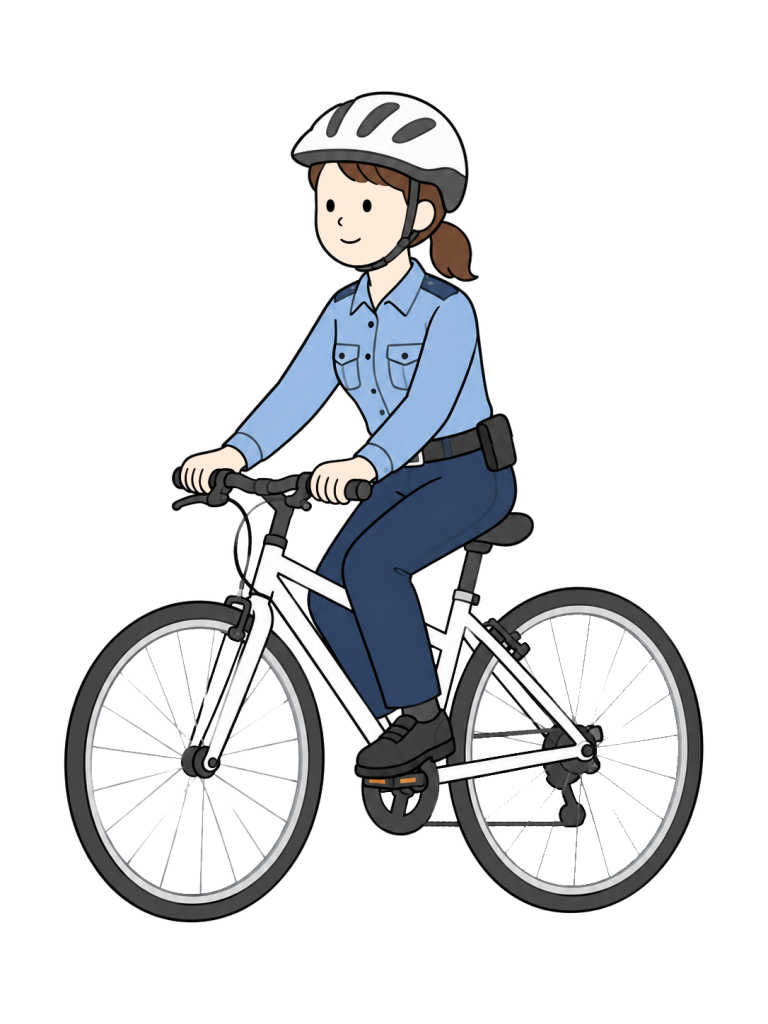 Police officer on bicycle patrol